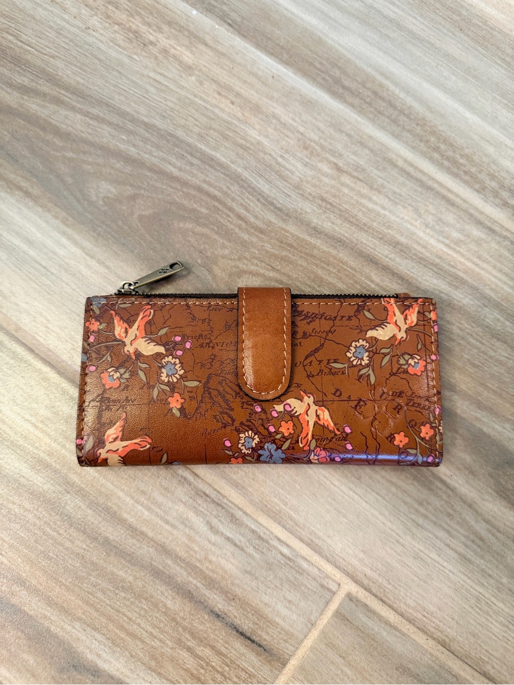 Patricia Nash Leather Floral Map-Print Bag and Wallet - Picture 4 of 13